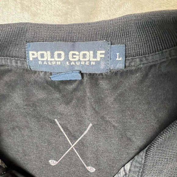 VTG POLO GOLF RALPH LAUREN Men L Black Golf Club Allover Print Polo Shirt AOP - Picture 3 of 6